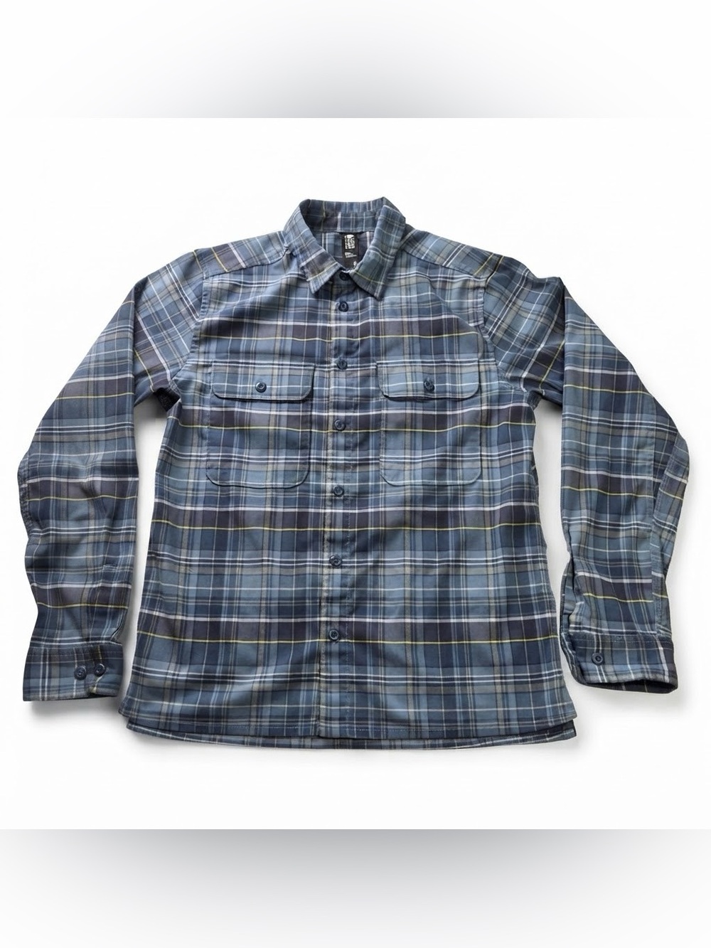 Mountain Hardwear Men's Plaid Long Sleeve Button-Down Shirt Blue Small
